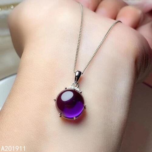KJJEAXCMY boutique jewelry 925 sterling silver inlaid Amethyst trendy necklace Womens pendant luxurious