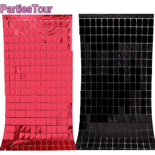 Casino Party Curtain Red and Black Foil Curtains for Casino Las Vegas Party Decor Sequin Backdrop Bachelorette Wedding Backdrops