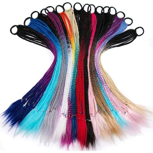 1 Set/2pcs Durable Braid Wig Elastic Hair Ties Useful Ponytail Holder Ring Pigtails Cute Braids Hair Extensions
