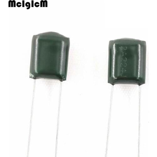 MCIGICM 10pcs Polyester film capacitor 2A154J 2A474J 150nF 100V 470nF