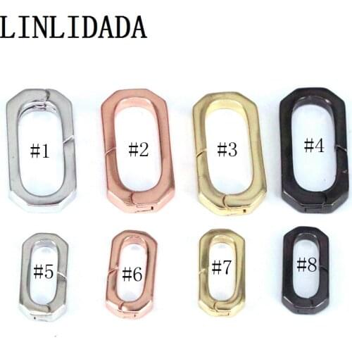 10Pcs, Spring Gate, Gunmetal/Rose/Gold Color Oval Clasp, Snap Clip Trigger Clasp, Spring Buckle for Chain Purse Key Jewelry