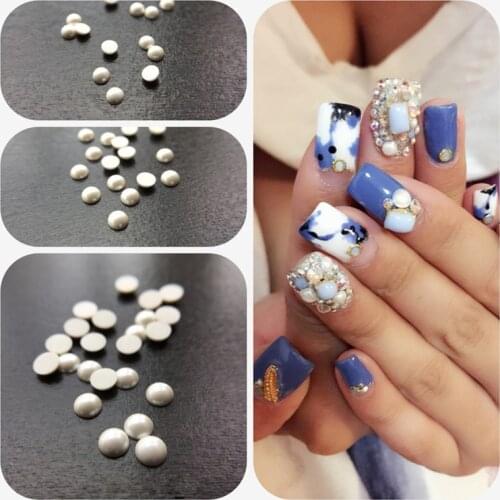 1000pcs 3D Imported Korean Fashion Pure ceramic White Nail Art Tips Pearl Gem Glitter Manicure DIY Decoration 2MM/3MM/4MM/5MM