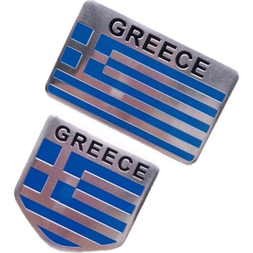 1X 3D Aluminum Greece National Flag Car Stickers Motorcycle Exterior Decorating Accessories For Suzuki Ford VW Audi BMW Toyota