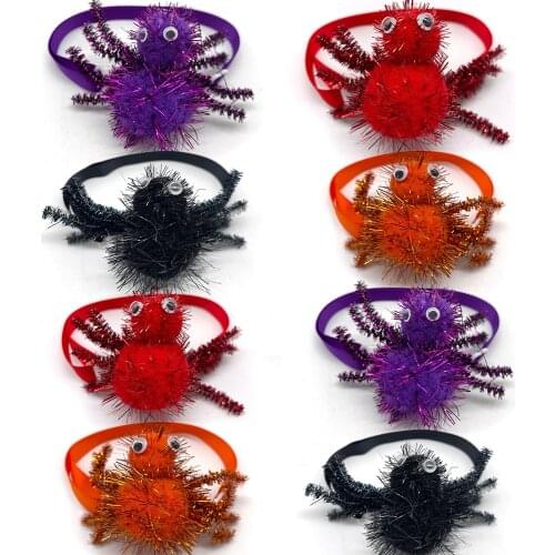 50/100pcs Halloween Dog Bow Ties Spider Style Puppy Dog Necktie Pet Grooming Dog Accessories Adjustable Dog Bow Tie Pet Product