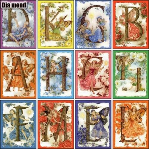 5D Diamond Painting Text Full Square/round Diamond Embroidery Angel Picture Rhinestone Mosaic Letter Cross Stitch Wall Art Decor