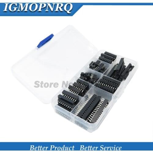 66PCS DIP IC Sockets Adaptor Solder Type Socket Kit 6,8,14,16,18,20,24,28 pins New