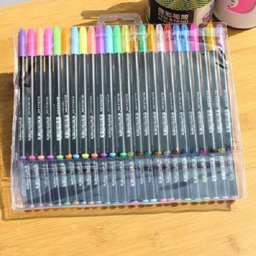 48 Colors Drawing Painting Coloring Art Album DIY Markers Neon Gel Ink Pens Set Colorful Flourescent Metal Album Pen