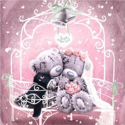 Kexinzu Full 5D DIY fashion Square Diamond Painting"Bear couple"3D Embroidery Cross Stitch Rhinestone Mosaic Home Decor Gift K32