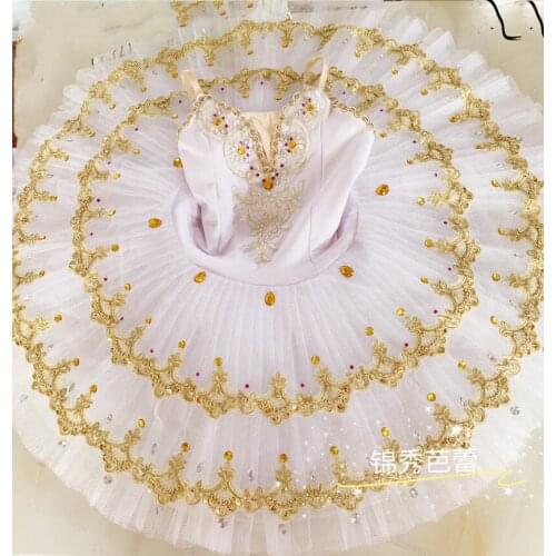 White Professional Ballet Tutu For Adults Child Kids Women Pancake Tutu Ballerina Dance Costumes Ballet Dress Girls Performance