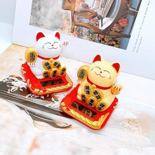 B2RB Gold Maneki Neko Cute Lucky Cat Electric Craft Art Home Shop Hotel