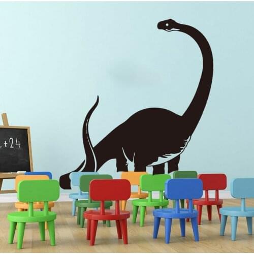 Large Long Neck Dinosaur Adventure Animal Wall Sticker Kids Room Boy Room Jurassic Park Dinosaur Dino Wall Decal Bedroom Vinyl D