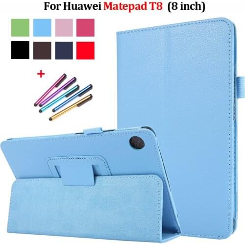 Tablet Cover For Huawei Matepad T8 Case Etui Flip PU Leather Cover Stand Shell For Huawei Matepad T8 T 8 inch Cover Case + Pen