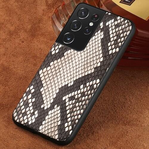 Genuine Python Leather Snake Skin Case For Samsung Galaxy S21 Ultra S20 FE S8 S9 S10 S21 Plus Note 20 10 A51 A71 A31 A50 M31 M51