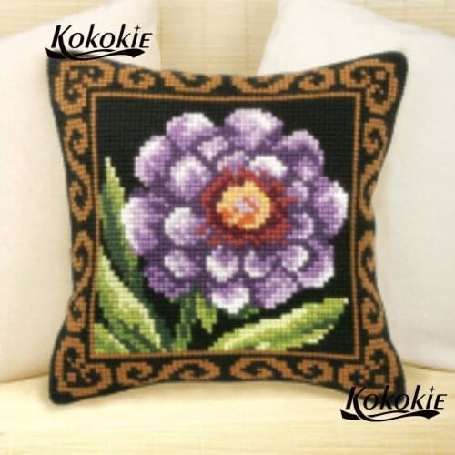 Decorative cushion embroidery needlework set cotton embroidery yarn pillowcase flower throw pillow Counted cross stitch kits