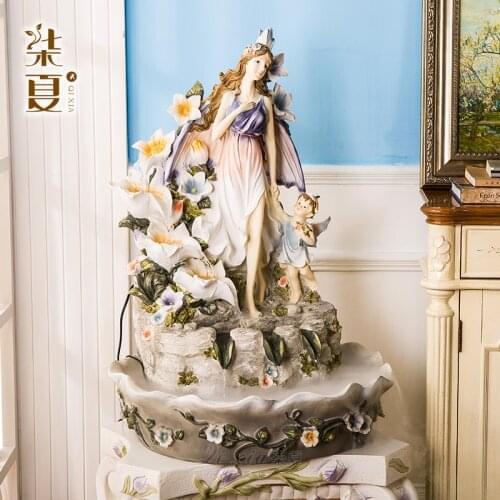 Home Furnishing European style living room decorations creative practical decoration large water fountain humidifier landscape d