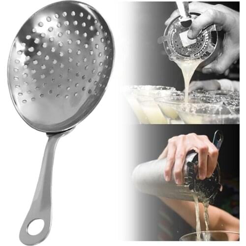 Julep Strainer Stainless Steel 304 Bar Cocktail Strainer Ice Drink Filter Spoon Strainer tail Bartender Tools