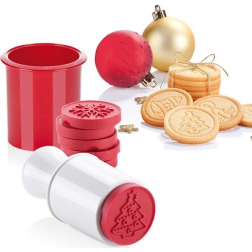 Cookie Mold 6pcs/set Cartoon Cookie Stamp Mould Stencil Cutter Cookie Circle Press Silicone Baking Cake Decorating Tool
