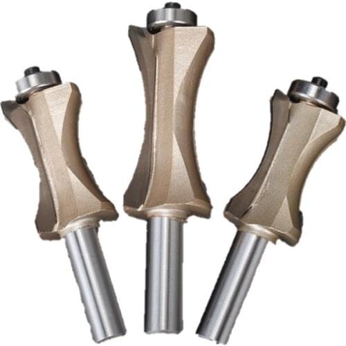 1/2inch Tungsten Steel Arc Knife with Bearing Milling Cutter for Engraving Trimming Machine Density Plate Woodworking Router Bit