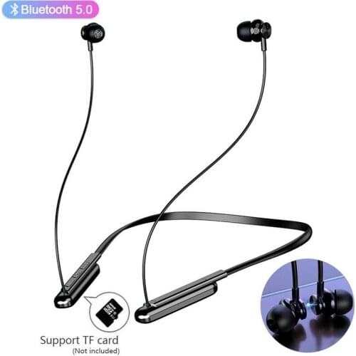 Bluetooth Headset Neckband Handsfree Sport Headphone Support TF Card Earphones Stereo Magnetic Earbuds with Mic for Cellphones