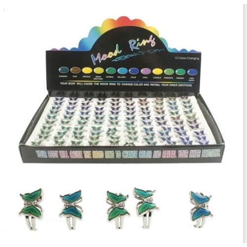 Super Butterfly mood ring change color ring changes color to the temperature of your blood 1pcs