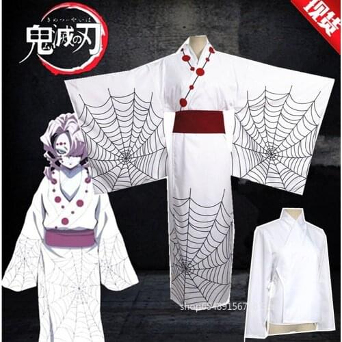 Anime Demon Slayer Kimetsu no Yaiba Spider Rui Mother Sister Cosplay Costume Wigs Halloween Christmas Costumes Party Dress