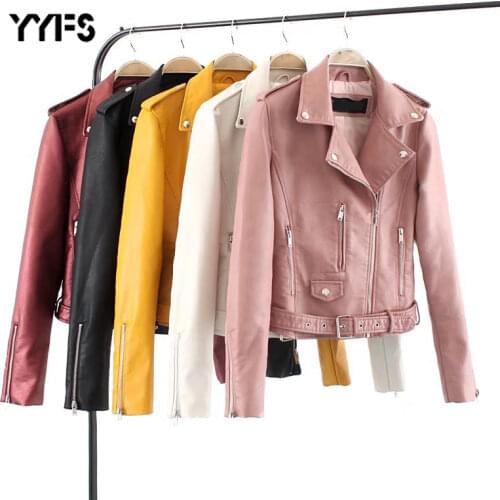PU Leather Jacket Women pocket Slim Moto Short Jackets Female 2020 New Autumn Zipper Coat Streetwear Outerwear jaqueta couro 3XL