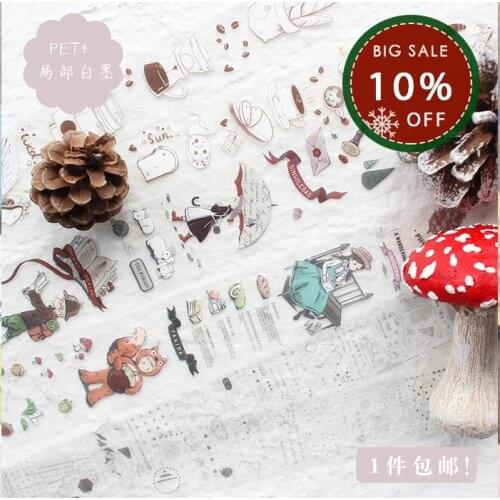 Moodtape washi tape pet transparency breakfast lovely tape Scrapbooking Album diy handmade decoration sticker maskingtape paper