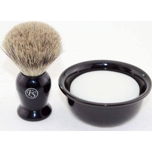FS-Black Shaving set,Special Best badger hair,20mm,#7 Black Ceramic Bowl, #2 Soap, Shaving Set/Kit #S2016116+FREE SHIPPING