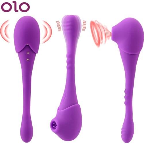 OLO Dildo Vibrator Clitoris Stimulator Sucking Vibrator Nipple Clit Sucker Sex Toys for Women G Spot Massager Vibrating Oral Sex