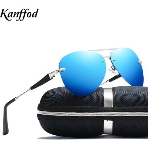 Kanffod Rimless Sunglasses Men Women Pilot Aviation Poarlized Sun Glasses For Men Classic Brand Coating Lens Driving Goggles
