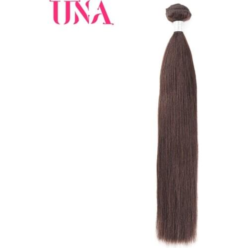 UNA Straight Brazilian Human Hair Bundles Non-Remy Hair Weft Brown Color Human Hair Weave Bundles