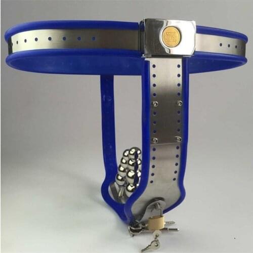 New female chastity belt stainless steel + silicone Chastity lock Vaginal anal plug device adjustable panties Fetish sex toy