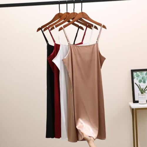 2021Silk Dress Fashion High Quality Womens Dress Summer Spaghetti Satin Long Woman Dress Very Soft Smooth party Plus Size