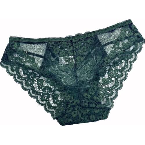 Women Sexy Lingerie Lace Underwear Lace Sexy Mid Waist See Through Seamless Underwear Panties Plus Size