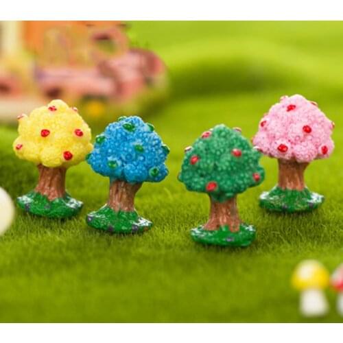 ZOCDOU 1 Piece Apple Tree Orchard America USA Model Small Statue Mini Figurine Crafts Ornament Miniatures DIY Garden Home Decor