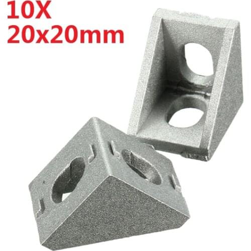 10Pcs/lot AJ20 Aluminium Angle Corner Joint 20x20mm Right Angle Bracket Furniture Fittings
