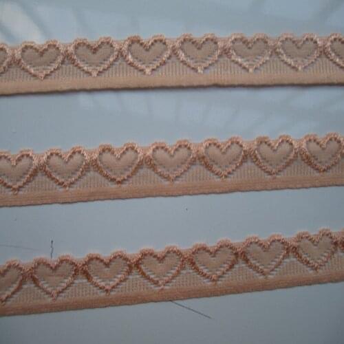 10 yards / lot beautiful Camel heart-shaped stretch lace width 18 mm DIY clothing accessories Ribbon lace embroidery