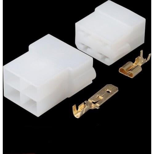 100sets 4 Pin Oxygen Sensor Inserts White Plastic Connectors with Terminal DJ70411-6.3-11/21 4P Automotive Connectors