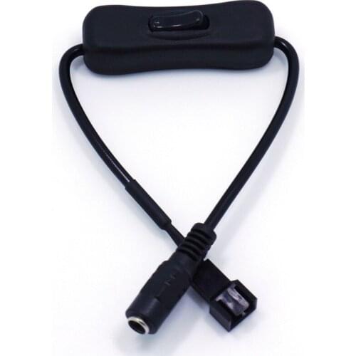 12V 29cm Copper DC 5521 To 4Pin PWM Computer PC Router Fan Power Swith Adapter Cable