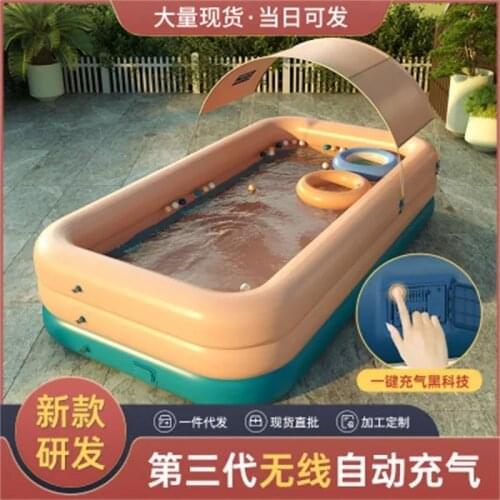 2021 Wireless inflatable swimming pool thickened baby home swimming bucket folding bathtub baby oversized outdoor large awning