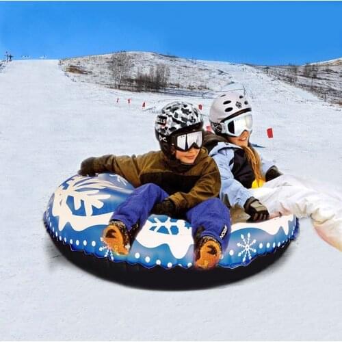 47 Inch Snow Tube for Winter Fun Snow Ski Circle Sleds for Kids Adults Sturdy Sledding Inflatable Heavy Snowboarding Skiing