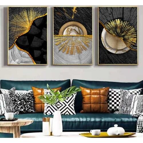 Abstract Porch Living Room Vertical Geometric Line Art Aluminum Alloy Crystal Porcelain Decorative Painting