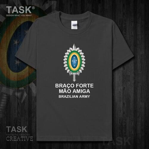 Army Brazil Brasil BRA Brazilian BR Military Tactical country Short sleeve new Tops t shirt mens sweatshirt Fashion cotton 01