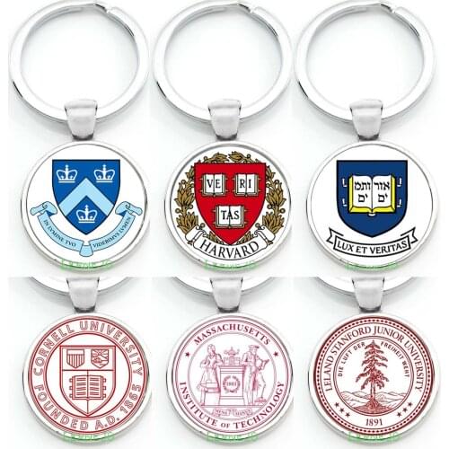 Harvard University Massachusetts Institute of Technology cornell university Famous Colleges logo keychains Support customization
