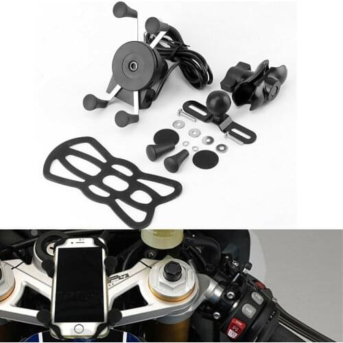 Motorbike Grip Mount With USB Charge Mobile Phone Holder Fit For Motorcycle Bike Universal Accessories