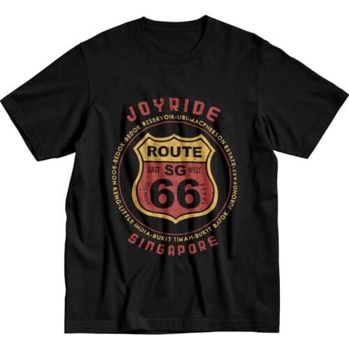 Vintage Grunge Historic Route 66 T Shirt Men Short Sleeved Cotton T-shirt Mother Road America Highway Tees Streetwear Tshirts