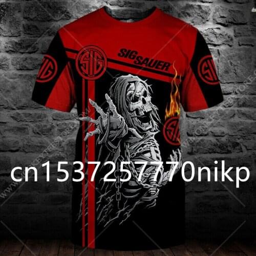 2021 SIG Sauer Mens T-shirt High-quality Cotton Oversized T Shirt Anime Casual Round Neck Short Sleeve Harajuku Graphic Tshirt