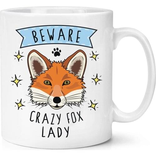 Beware Crazy Fox/Frag/Snail Lady 11oz Mug Funny Animal Ceramic Coffee Tea Cup Mug