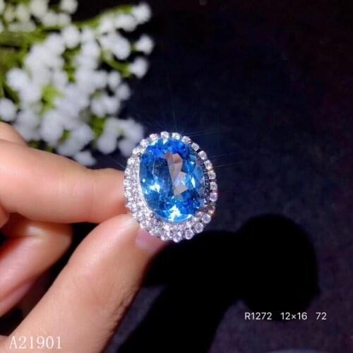 KJJEAXCMY boutique jewelry 925 sterling silver inlaid natural Topaz lady ring support detection