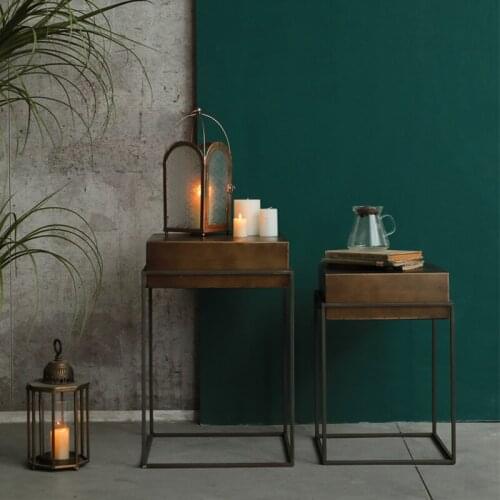 American country sofa coffee table fashion metal living room balcony square desk simple retro multi-functional storage tray